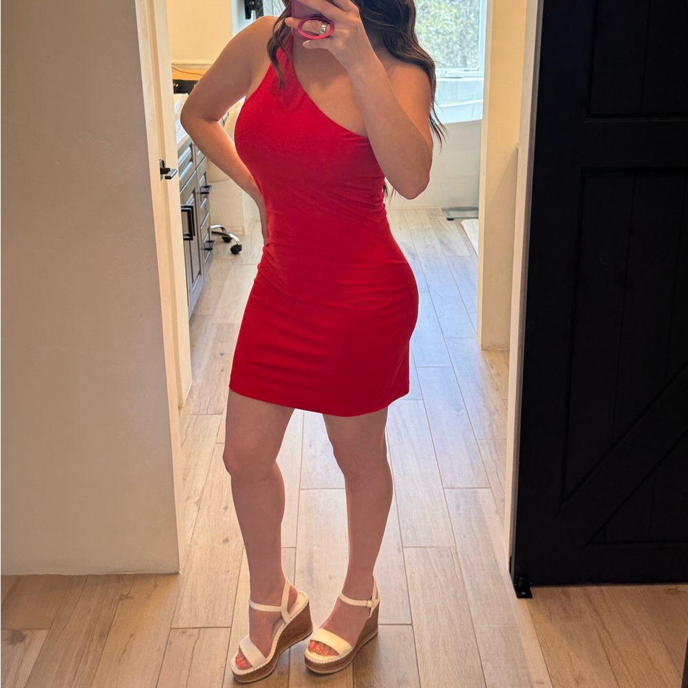 Express Body Contour One Shoulder Mini Dress